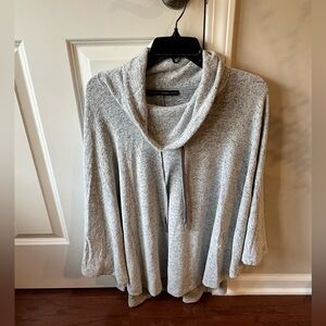 Gray Cowl Neck Women's Cape Sweater Size One Size